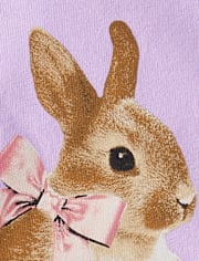 Girls Easter Bunny Bow Graphic Tee