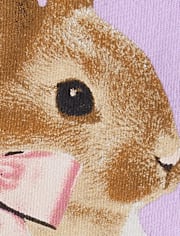 Girls Easter Bunny Bow Graphic Tee