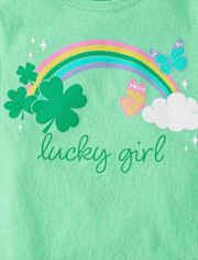 Girls St. Patrick's Day Lucky Girl Graphic Tee
