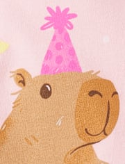Girls Birthday Capybara Graphic Tee