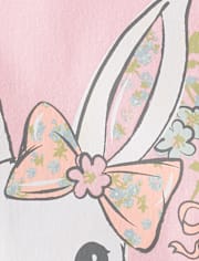 Girls Easter Bunny Floral  Graphic Tee