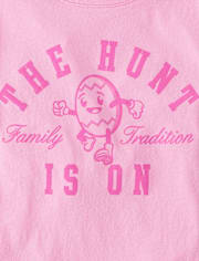 Girls Matching Family Easter The Hunt Is On Graphic Tee