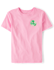 T-shirt graphique oversize pour filles, motif visage souriant, recto et verso, pour la Saint-Patrick