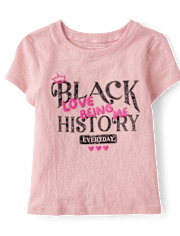 Baby And Toddler Girls Back History Graphic Tee