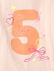Baby And Toddler Girls 5 Birthday Graphic Tee
