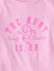 Womens Matching Family Easter The Hunt Is On Graphic Tee