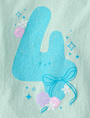 Baby And Toddler Girls 4 Birthday Graphic Tee