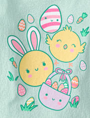 T-shirt graphique poussins de Pâques pour bébés et petites filles