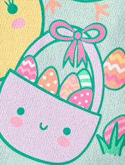 T-shirt graphique poussins de Pâques pour bébés et petites filles