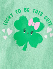 Baby And Toddler Girls St. Patrick's Day Cute Clover Graphic Tee