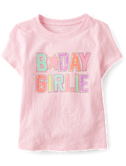 Baby And Toddler Girls B-Day Girlie Graphic Tee