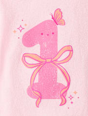 Baby And Toddler Girls 1 Birthday Graphic Tee
