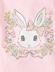 Baby And Toddler Girls Easter Bunny FloralGraphic Tee