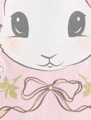 Baby And Toddler Girls Easter Bunny FloralGraphic Tee