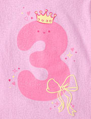 Baby And Toddler Girls 3 Birthday Graphic Tee