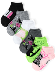 Baby And Toddler Girls Wicked Ankle Socks 6-Pack