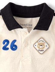 Baby Boys Applique Bear Patch 2-Piece Playwear Set