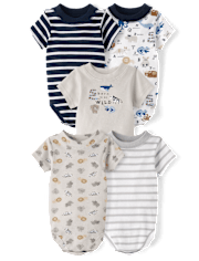 Baby Boys Animal Bodysuit 5-Pack