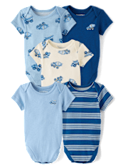 Baby Boys Construction Vehicle Bodysuit 5-Pack