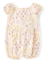 Baby Girls Floral Bubble Romper