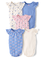 Baby Girls Bow Bodysuit 5-Pack