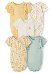 Baby Girls Floral Bodysuit 5-Pack