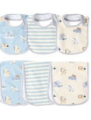 Baby Boys Animal Bib And Burp Cloth 6-Piece Set