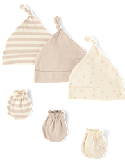 Baby Star Hat And Mittens 6-Piece Set