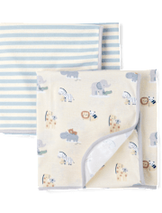Baby Boys Animal Swaddle Blanket 2-Pack