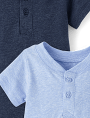 Baby Boys Marled Henley Bodysuit 3-Pack