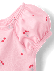 Baby Girls Embroidered Cherry Bubble Romper 2-Pack