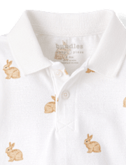 Baby Boys Bunny Polo Romper