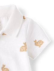 Baby Boys Bunny Polo Romper