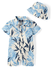 Baby Boys Tropical Romper 2-Piece Outfit Set