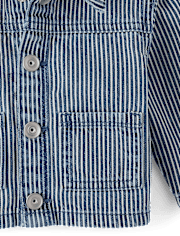 Baby Boys Railroad Striped Denim Jacket