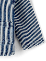 Baby Boys Railroad Striped Denim Jacket