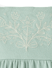 Baby Girls Embroidered Flutter Romper