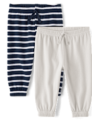 Baby Boys Striped Jogger Pants 2-Pack