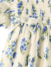 Baby Girls Mommy And Me Floral Bow Smocked Dress