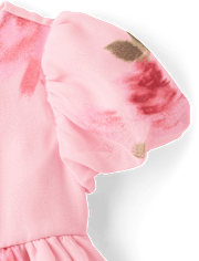 Baby Girls Floral Chiffon Fit And Flare Dress