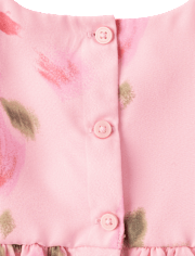 Baby Girls Floral Chiffon Fit And Flare Dress