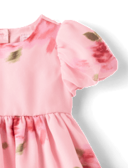 Baby Girls Floral Chiffon Fit And Flare Dress
