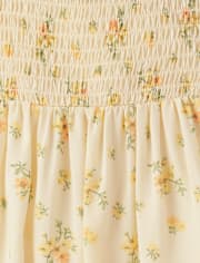 Baby Girls Floral Smocked Flutter Dress