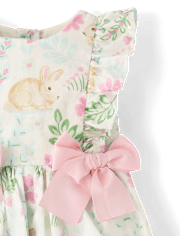 Baby Girls Bunny Bow Flutter Dress