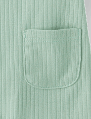 Baby Boys Roll Cuff Ribbed Romper