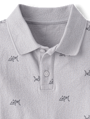 Boys Shark Soft Pique Polo