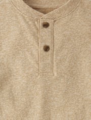 Boys Marled Henley Top