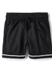 Boys Quick Dry Contrast Hem Mesh Active Shorts