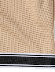 Short de sport en maille à séchage rapide et ourlet contrasté pour garçon