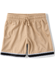 Short de sport en maille à séchage rapide et ourlet contrasté pour garçon